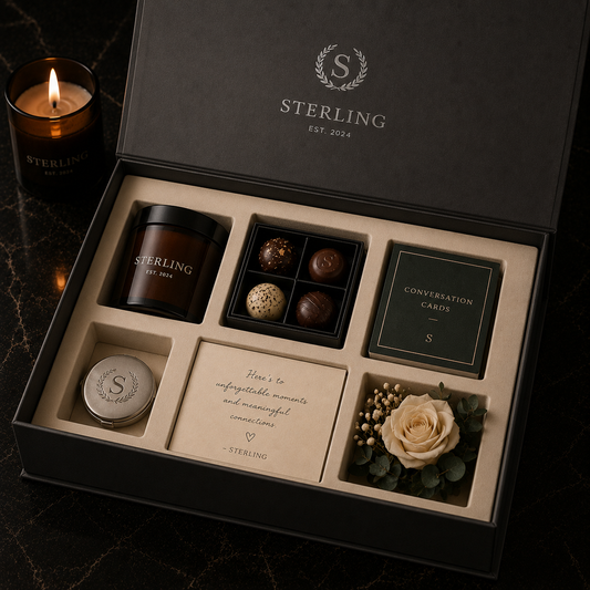 The Classic Date Night open with candle and chocolates