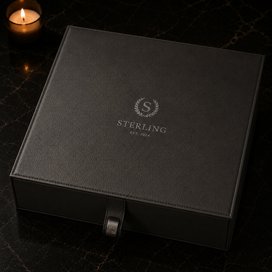 The Anniversary Edit gift box closed with wax seal