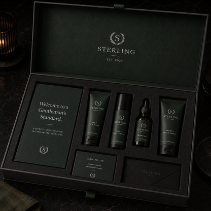 The Gentleman's Kit open showing the full grooming lineup